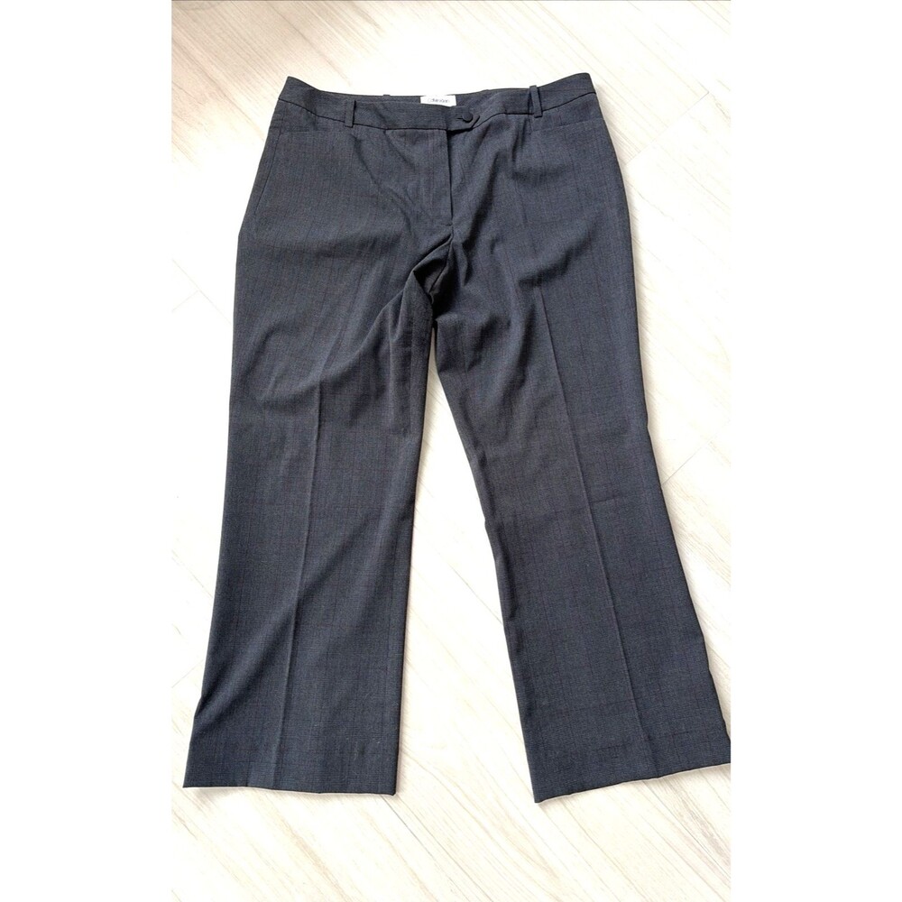 Calvin Klein Dress Pants Womens Size 12P Dark Grey Plaid